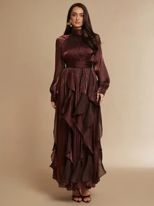 Silquee Women's Elegant Ruched Party & Vacation Dress - Burgundy - View 5