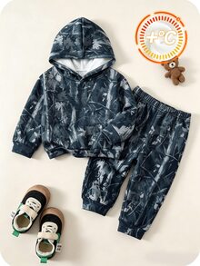SHEIN 兒童嬰兒連帽休閒舒適套裝 秋季 - 彩色 - 查看 1