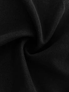 Velvienne Plus Size Elegant Versatile Button Business Slit Skirt - Black - View 4