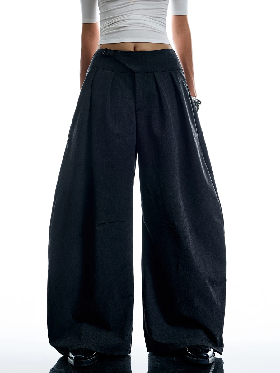 LYSMO Women's Solid Color Casual Modest Simple Versatile Daily Wear Long Pants Going Out Dark Grey Fall - Dark Grey - View 1