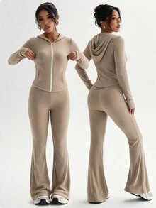 Dewbera Dewbera Women's Slim Fit Sporty Sexy Outfit - Light Grey - View 3
