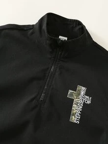 SHEIN 2件組兒童小男孩秋冬休閒立領夾克與長褲迷彩套裝，男童夾克套裝，秋冬穿搭 - 彩色 - 查看 4