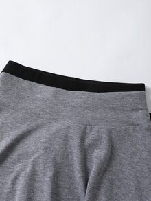 SHEIN 女童秋冬休閒百搭灰色與黑色2件套運動健身瑜伽芭蕾舞蹈校園打底褲與針織裙 - 彩色 - 查看 8