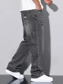 QuarKem Men's Washed Grey Denim Jeans Slim Fit Long Pants - Grey - View 6