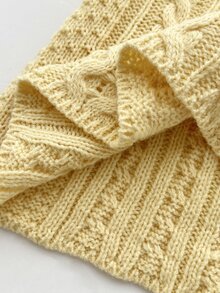 Elamini Women's Autumn/Winter Off-Shoulder Striped Cable Knit Large Collar Slim Fit Versatile Sweet Vibe Knit Sweater - Light Yellow - View 7