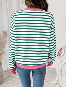 Comfylo Plus Size Women's Casual Long Sleeve Crew Neck Loose Pullover Sweatshirt, Autumn/Winter - Multicolor - View 2