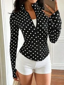 SHEIN EZwear 女式輕質夾克 - 黑與白 - 查看 9
