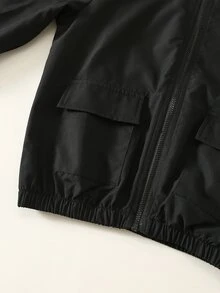 SHEIN 兒童小男孩秋冬連帽長袖黑色外套 男童外套 - 彩色 - 查看 5