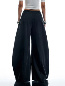 LYSMO Women's Solid Color Casual Modest Simple Versatile Daily Wear Long Pants Going Out Dark Grey Fall - Dark Grey - View 2