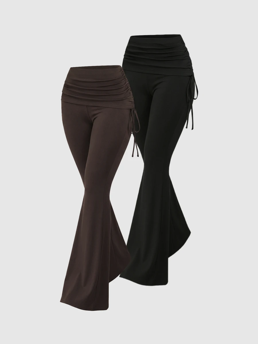 Sweetra Y2K Sexy Casual Versatile College Street Style Flared Pants - Multicolor - View 1