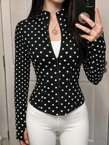 SHEIN EZwear 女式輕質夾克 - 黑與白 - 查看 3