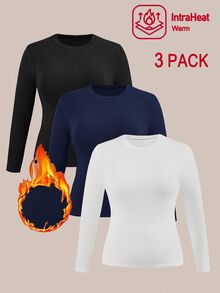 SHEIN EZwear 3件裝大尺碼T恤 - 藏蓝色 - 查看 2