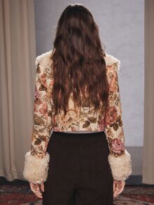 Anewsta Floral Print Casual Women's Jacket, Autumn/Winter Fashion Design Outerwear - Apricot - View 8