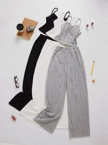 ZzzCrew Multi-Piece Set Women's Lace Patchwork Slim Fit Sexy Loungewear Pajama Set - Multicolor - View 6