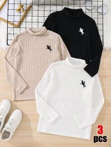SHEIN 兒童 3件組 青少年男孩 T恤 - 彩色 - 查看 4