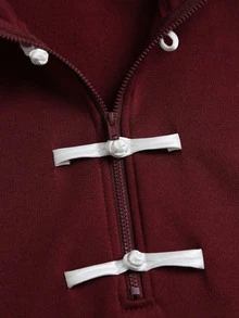 Sweetra Y2K Casual Versatile Chinese Style Frog Button College Style Streetwear Jacket - Burgundy - View 4