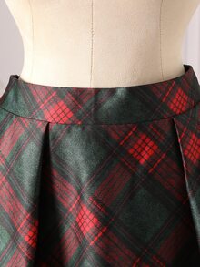 Rometta Plus Size Women's Autumn/Winter Striped Print Skirt, Casual 1920s 70's Fashionable, Perfect For Party Family Occasions Christmas Eve Green - Multicolor - View 7