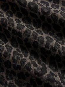 SHEIN MOD Plus Size Women's Leopard Print Pocket Casual Denim Mini Skirt - Multicolor - View 3