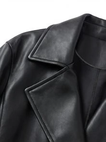 GlowEve CURVE Plus Size Women's Fashion Versatile Commute Daily PU Leather Jacket, Suitable For Autumn/Winter - Black - View 6