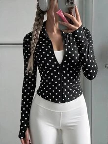 SHEIN EZwear 女式輕質夾克 - 黑與白 - 查看 5