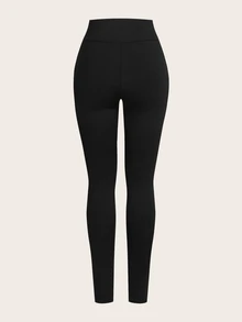 SHEIN 3件組青少年女孩緊身褲 - 黑色 - 查看 3