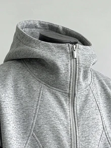Gym Rark Men's Streetwear Hot-Selling INS Style Popular Hood Zipper, Light Gray Fashion-Forward Paneling Daily Wear, Gaming Party, Commemorative Gift - Grey - View 4