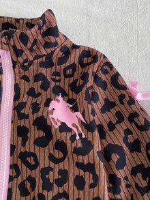 SHEIN 女嬰夾克套裝 蝴蝶結上衣 蝴蝶圖案 粉色褲子 日常戶外穿著 卡其色與炭灰色印花外套 鋪棉夾克 - 彩色 - 查看 11