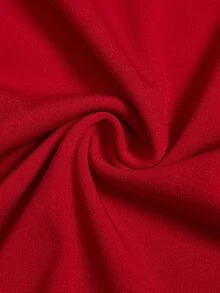 Selianne New Solid Color Women's Square Neck Long Sleeve Waist Ruched Pleated Design Slim Fit Tall & Slender Versatile Elegant Elegant Midi Dress - Red - View 6
