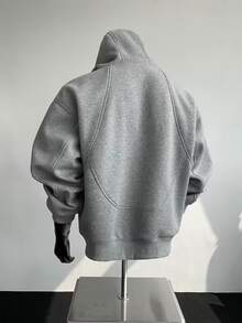 Gym Rark Men's Streetwear Hot-Selling INS Style Popular Hood Zipper, Light Gray Fashion-Forward Paneling Daily Wear, Gaming Party, Commemorative Gift - Grey - View 2