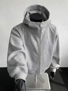 Gym Rark Men's Streetwear Hot-Selling INS Style Popular Hood Zipper, Light Gray Fashion-Forward Paneling Daily Wear, Gaming Party, Commemorative Gift - Grey - View 1