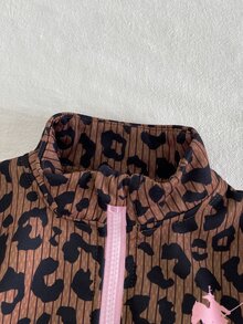 SHEIN 女嬰夾克套裝 蝴蝶結上衣 蝴蝶圖案 粉色褲子 日常戶外穿著 卡其色與炭灰色印花外套 鋪棉夾克 - 彩色 - 查看 12