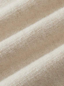 SHEIN Fall Chic Wrap V Neck Knit Top, Long Sleeve Ribbed Hem Women Pullover - Apricot - View 3
