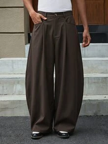 SWAVVY Pantalones para hombre - Café integral - Ver 2
