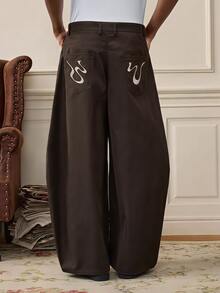 SWAVVY Pantalones para hombre - Café integral - Ver 1