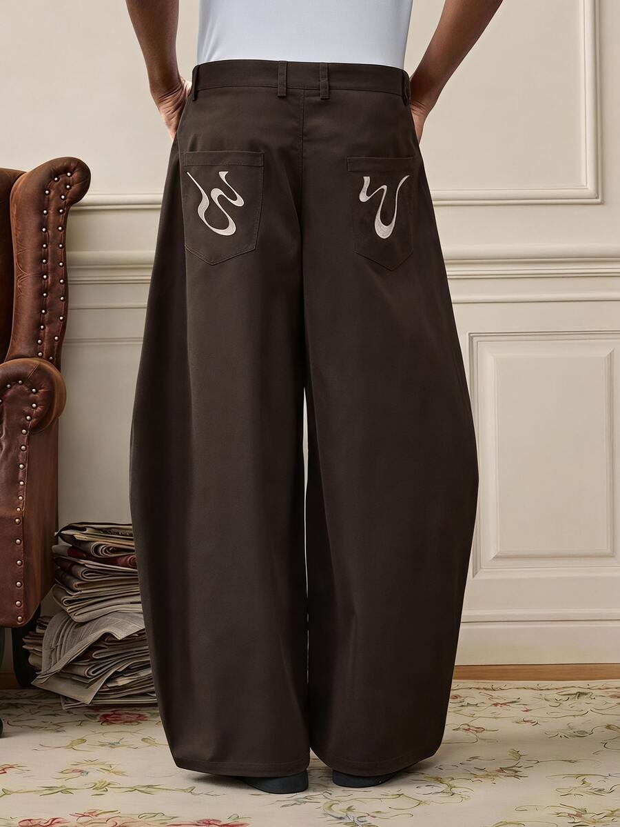 SWAVVY Pantalones para hombre - Café integral - Ver 1
