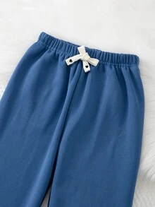2pcs/Pack Celana Jogger Kasual Tebal Berlapisan Termal untuk Anak-anak, Musim Gugur/Dingin - MultiWarna - View 4