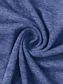 Linhara CURVE Plus Size Women's Knitted Casual Autumn T-Shirt Fall - Blue - View 3
