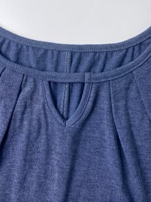 Linhara CURVE Plus Size Women's Knitted Casual Autumn T-Shirt Fall - Blue - View 4