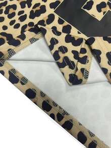 TONEVAULT Men's Leopard Print Digital Pattern Casual Everyday Long Sleeve T-Shirt - Brown - View 6