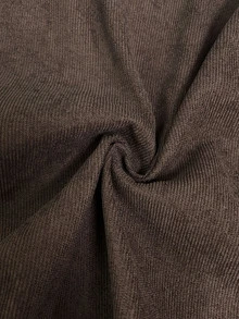 SHEIN Essnce فستان نسائي موضة بتصميم رقعات وسحاب بطول متوسط - بني - مشاهدة 8