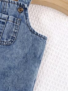 Baby Boy Colorblock Long Sleeve Top And Overall Pants Set - Blue - View 5