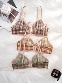 SHEIN Women's Underwire Thin Cup Comfortable Bra Set 3pcs - Multicolor - View 2