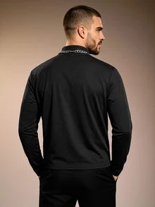 ZURIURI Men's Fashion Striped Colorblock Zip-Up Long Sleeve Jacket - Multicolor - View 2