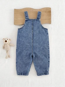 Baby Boy Colorblock Long Sleeve Top And Overall Pants Set - Blue - View 8