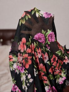 Slumberist Gaun Tidur Jala Bermotif Patchwork Renda Leher V Dalam, Gaun Seksi dengan Hiasan Renda yang Indah - Red Violet - View 7