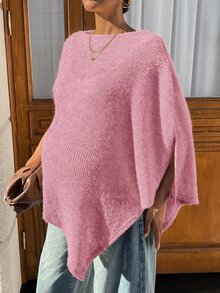 MaterniWear 孕婦純色蝙蝠袖不對稱下擺T恤 - 藕粉色 - 查看 10