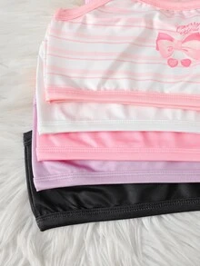 SHEIN 5件組青少年女孩內搭背心 - 彩色 - 查看 5