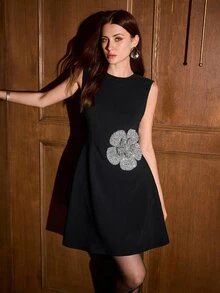 MOTF PREMIUM WOMEN'S FLORAL PRINT CASUAL DAILY SUMMER SHORT DRESS - Black - View 4