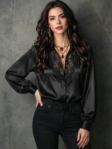 RosyDaze New Long Sleeve Shirt - Black - View 5