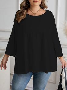 SHEIN CURVE+ 2PCS Plus Size T-Shirts Fall - Multicolor - View 5